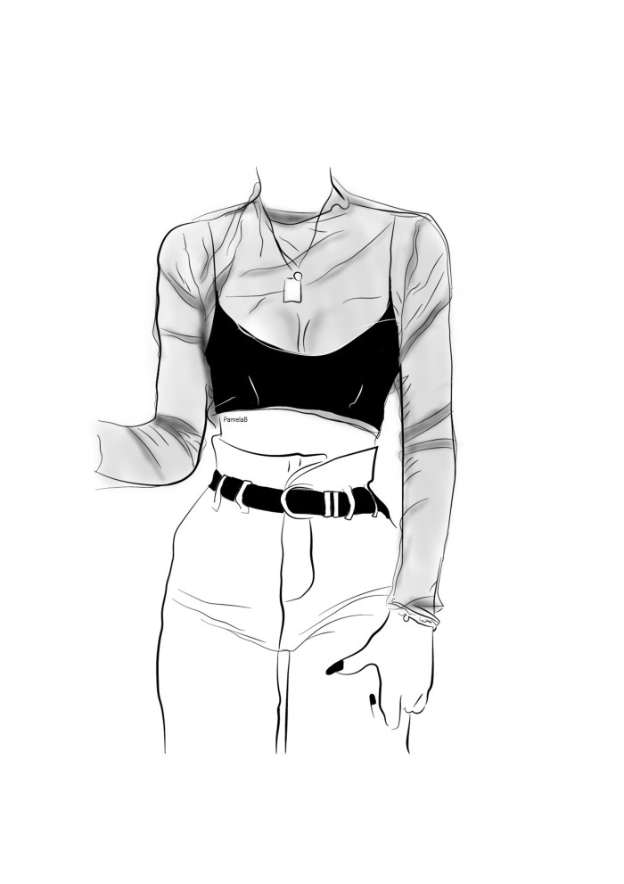 Clothing for sketching with a pencil
