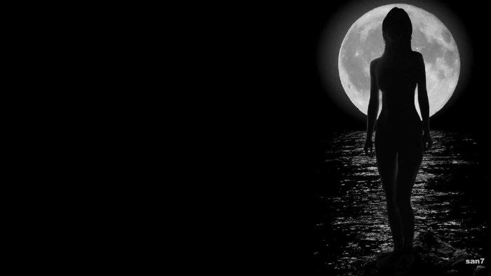 Female silhouette on a dark background