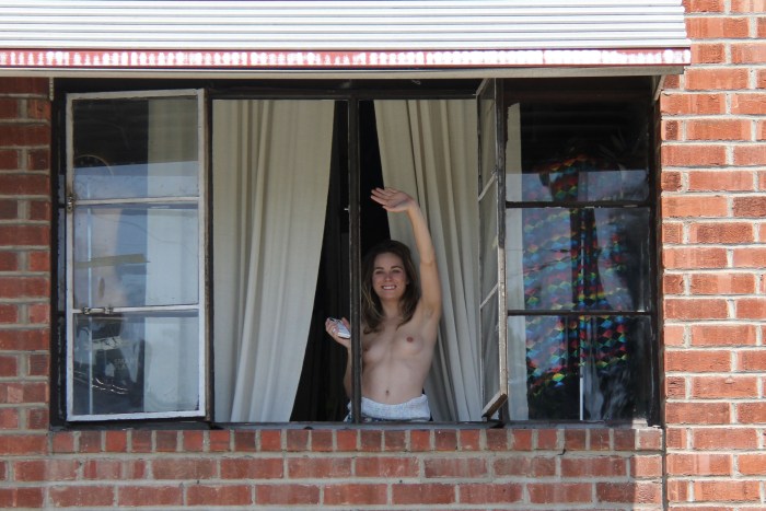 Random boobs in the window