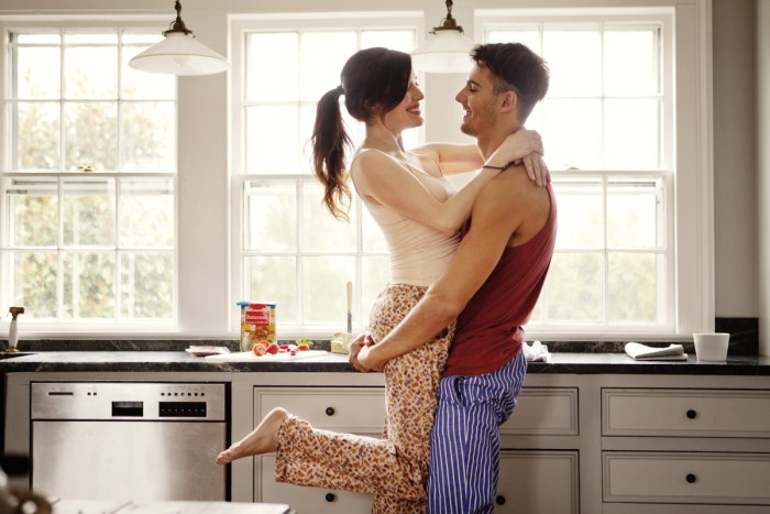 Lovers in the kitchen