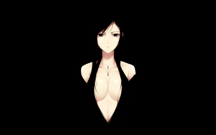 Anime on a black background