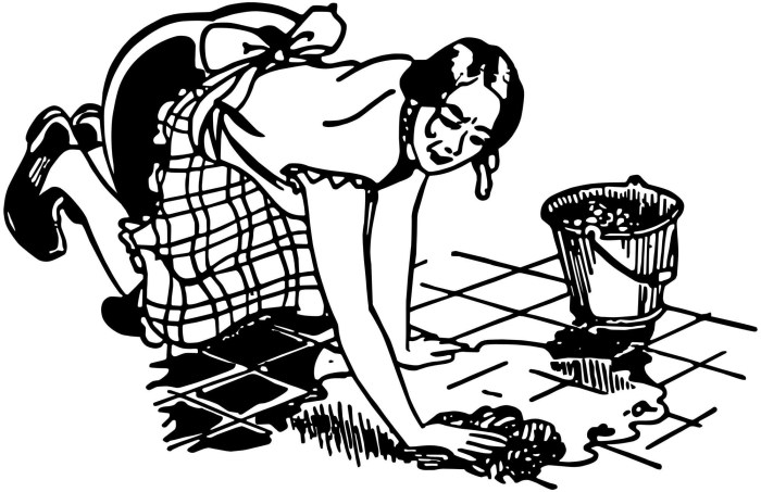 Cleaner with a rag drawing