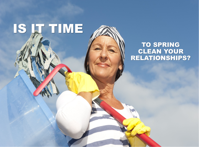 The cleaning lady in the spring