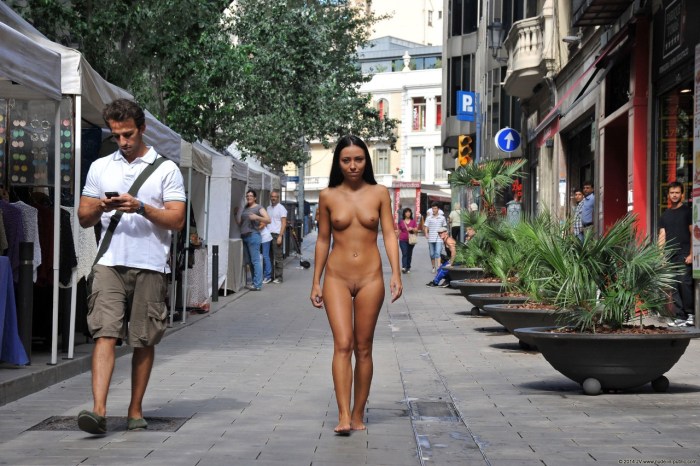 Naked Americans on the street