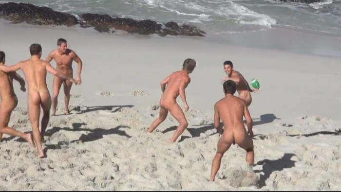 Naked guys on a nudic beach