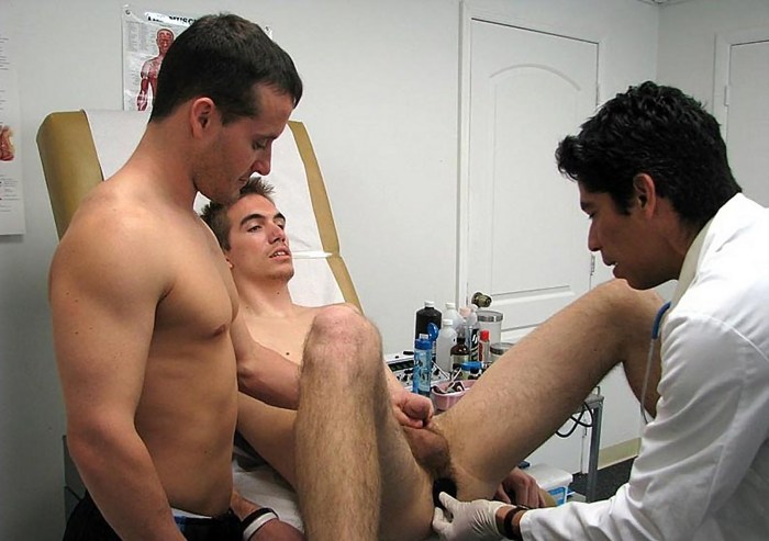 Naked man at a doctor's appointment