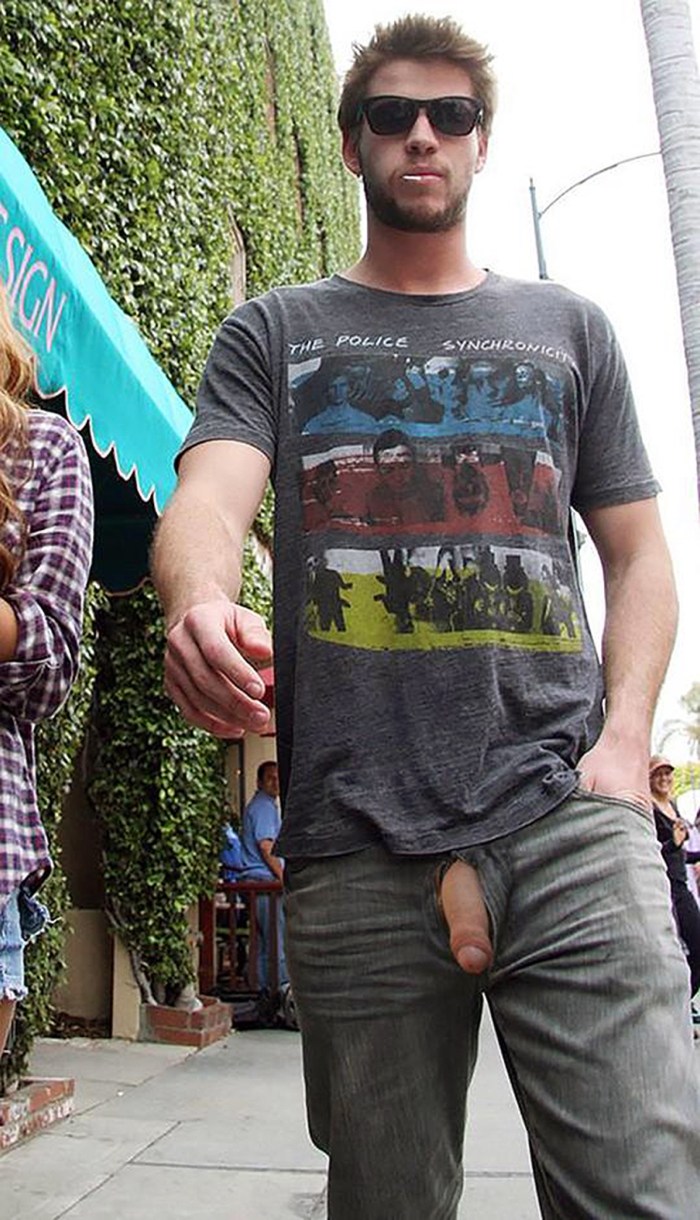 Men with erection in public