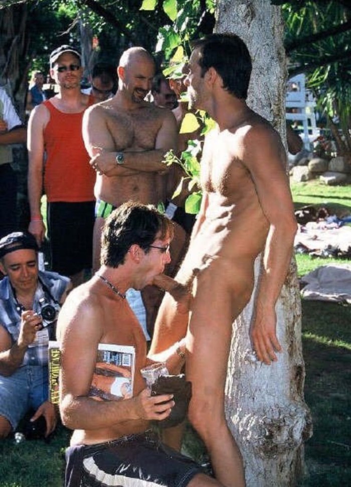 Naked men on an abandon