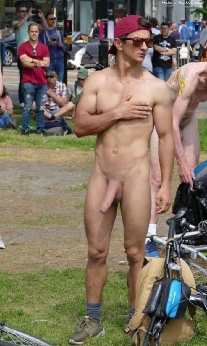 Men with erection in public