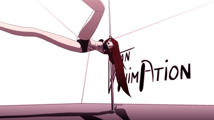 Anime dancing on the pole