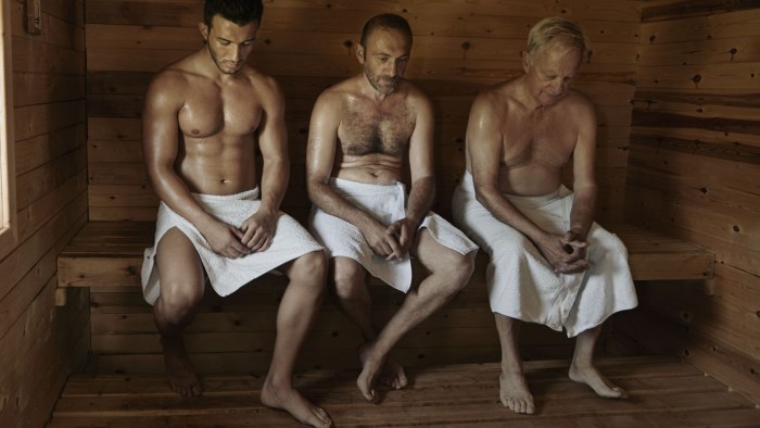 Naked in thermal springs