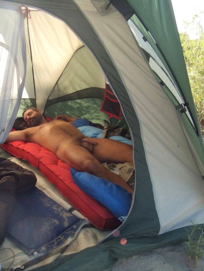 Naked in a private tent