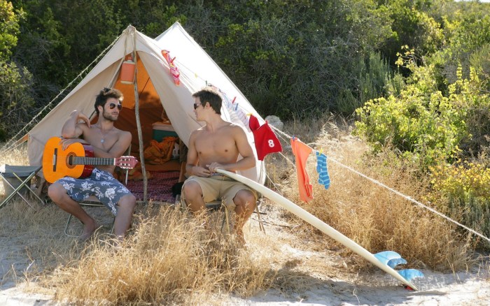 Naked in a private tent