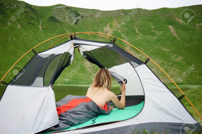 Tourists in the tent