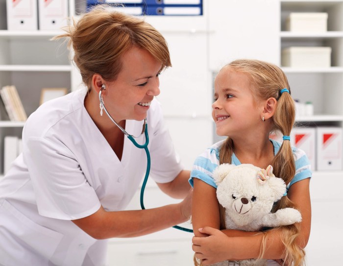 Pediatrician and child