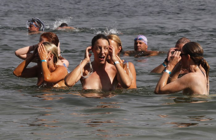 Nudist swim in Australia