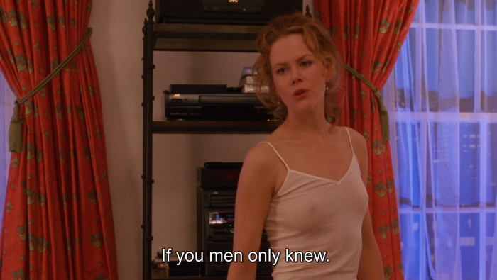 Nicole Kidman with eyes widely closed