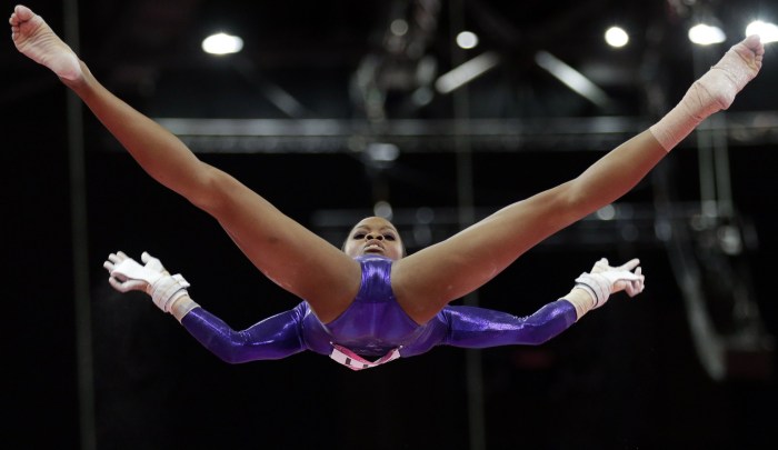Air gymnast on canvases