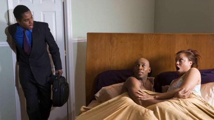 Guy and girl in bed
