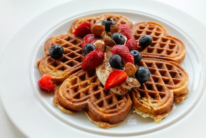 Viennese waffles Charlize with cherry