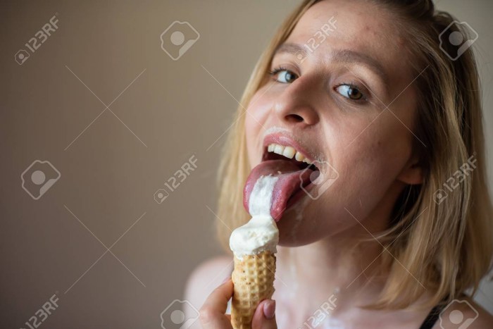 Girl in melted ice cream