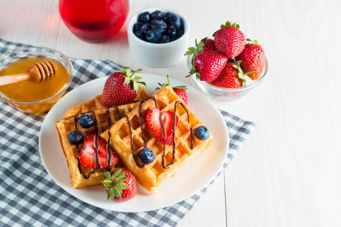 Belgian fruit waffles