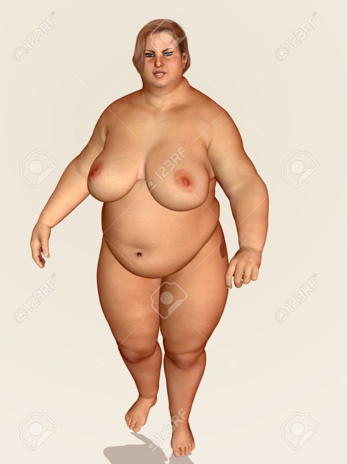 Naked woman with overweight