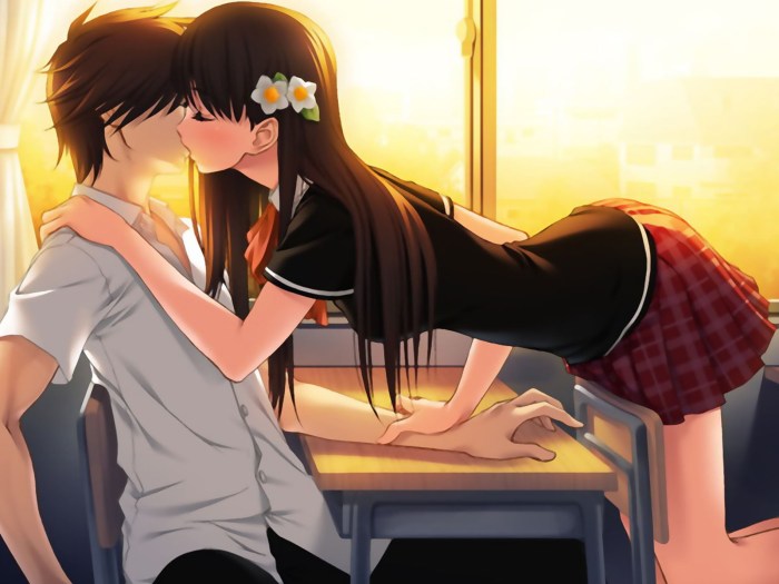 The old man kisses the girl