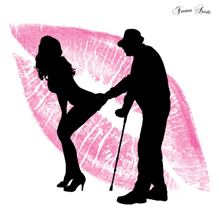 Man and woman smile