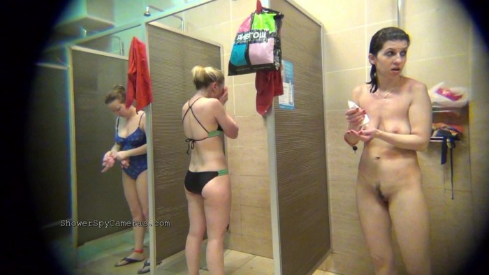 Naked women in the locker room