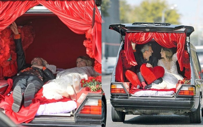 Ksenia Sobchak wedding in coffins