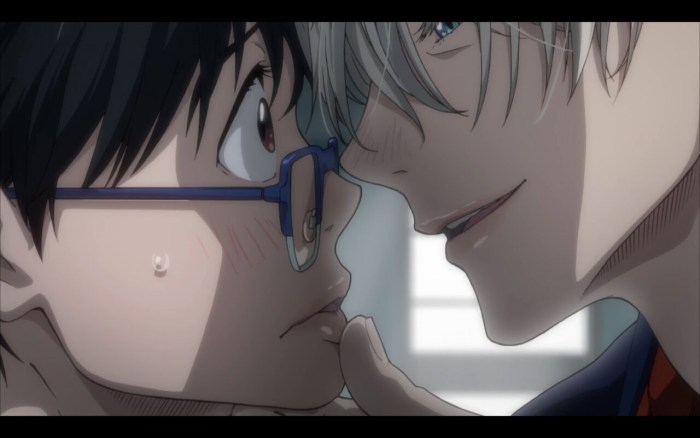 A passionate kiss