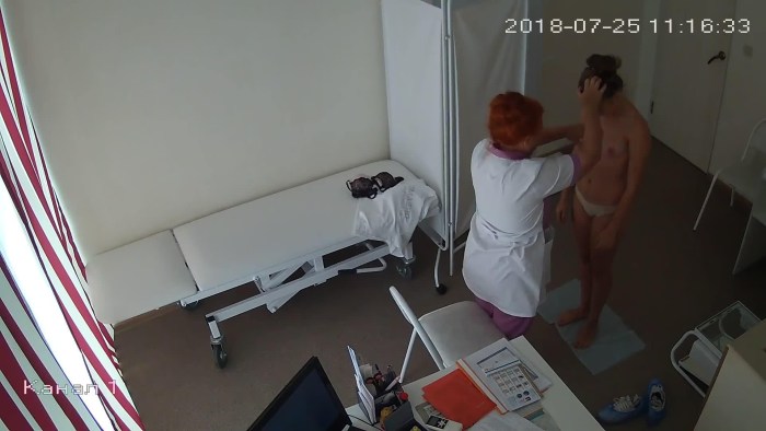 Naked girls at a doctor's appointment