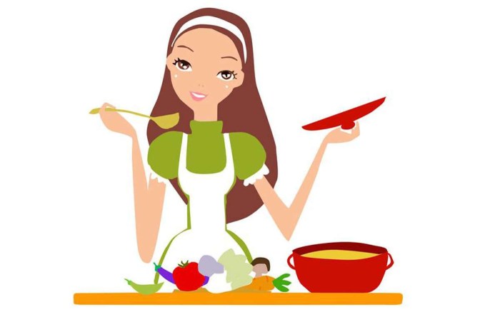 Mother is cooking