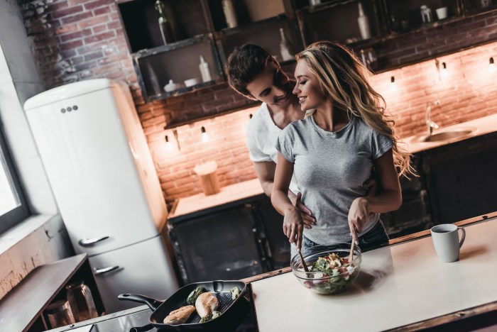 Guy and girl in the kitchen