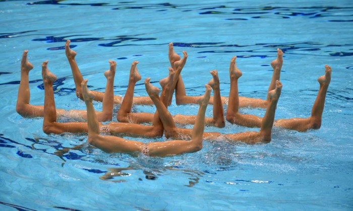 Synchronous swimming water show