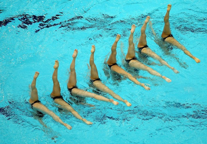 Synchronous swimming embarrasses