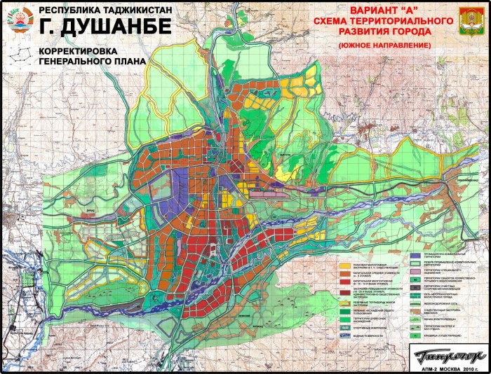 General Plan of the city of Dushanbe