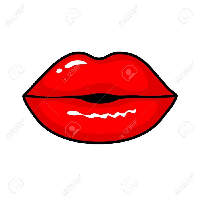 Lips with a cherry
