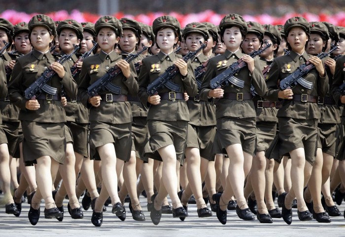 Chinese girls on the parade