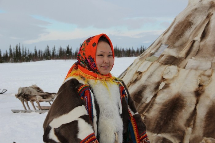Women in the village in the summer