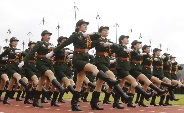 North Korea Army marching