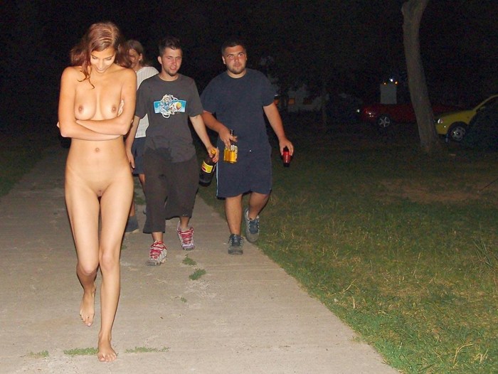 Naked in front of the girls