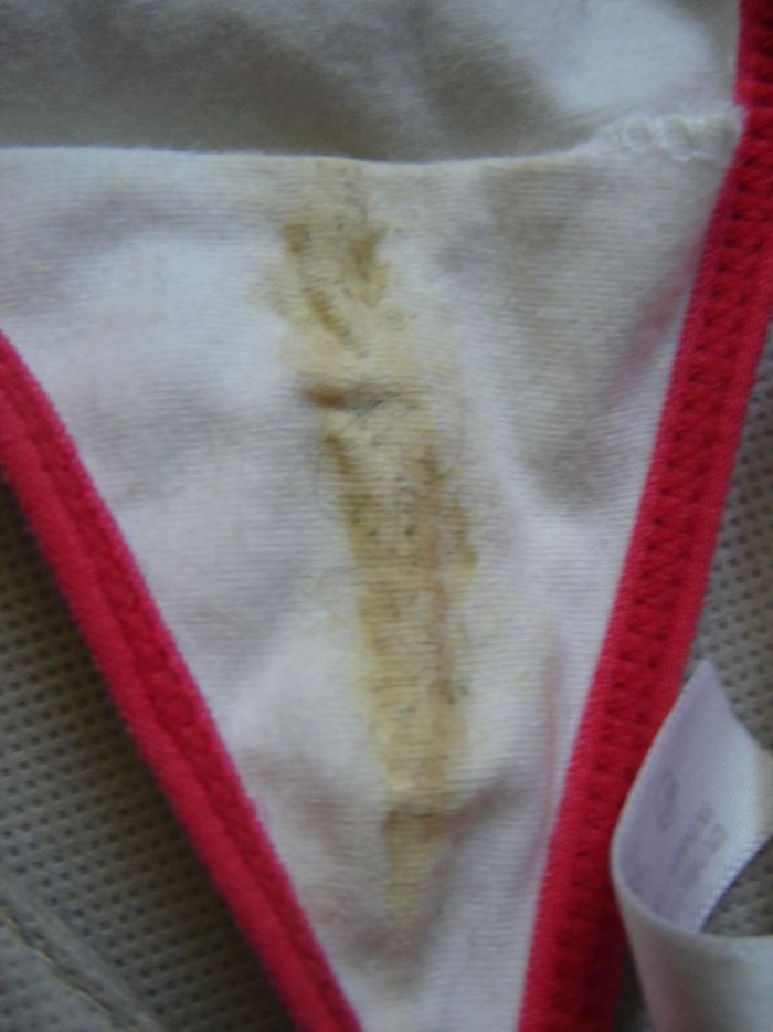 Women's panties with discharge