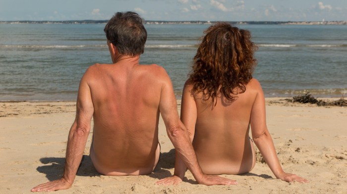 Family nudist beach