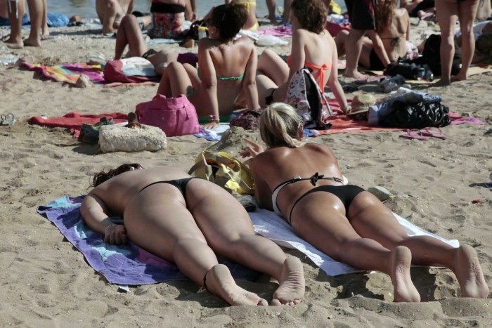 Girls on a nudist beach