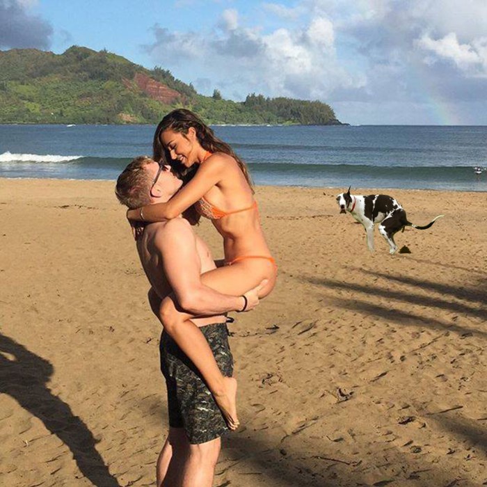 Family couples on the beach