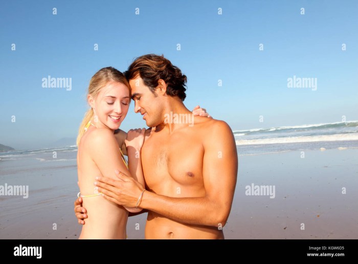 Naked couples on the beach