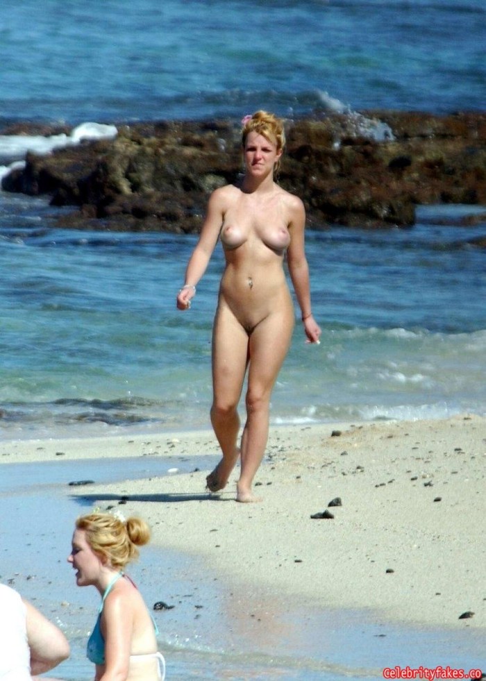 Britney Spears without panties in the car