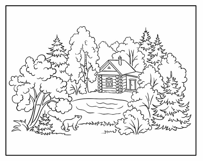 Winter landscape coloring